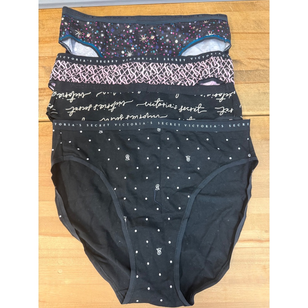 Victoria's Secret High Leg Brief Panties Logo Waistband 4 Pack Medium NWT